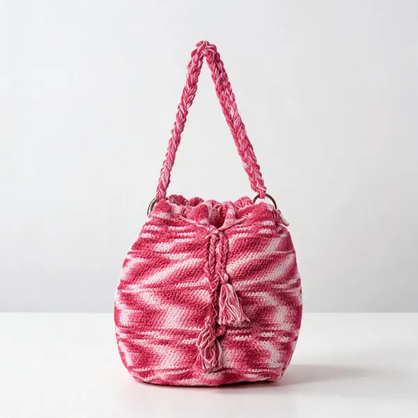 Rose_Pink_Crochet_Tassel_Potli_Bag_For_Women