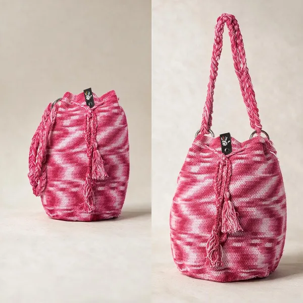 Rose_Pink_Crochet_Tassel_Potli_Bag_For_Women