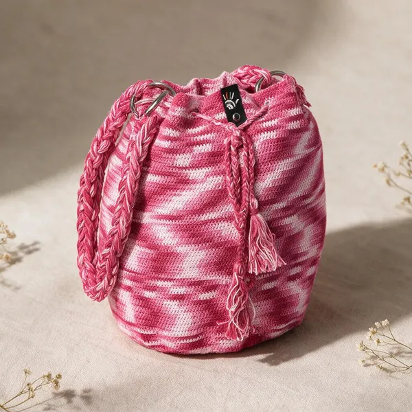 Rose_Pink_Crochet_Tassel_Potli_Bag_For_Women