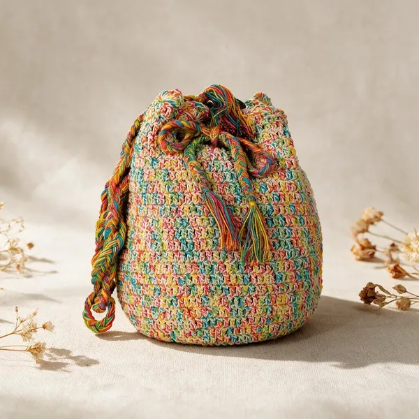Multicolour_Crochet_Tassel_Potli_Bag_For_Women