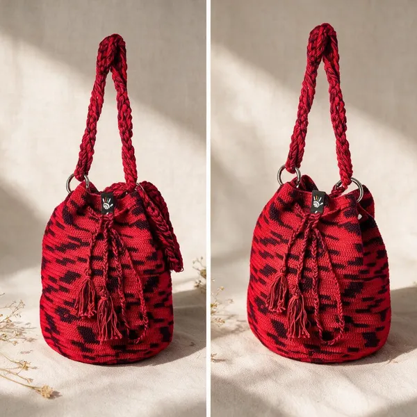 Red_Handcrafted_Tassel_Drawstring_Potli_Bag_For_Women
