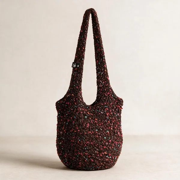 Brown_Poly_Yarn_Crochet_Beach_Tote_For_Men_Women