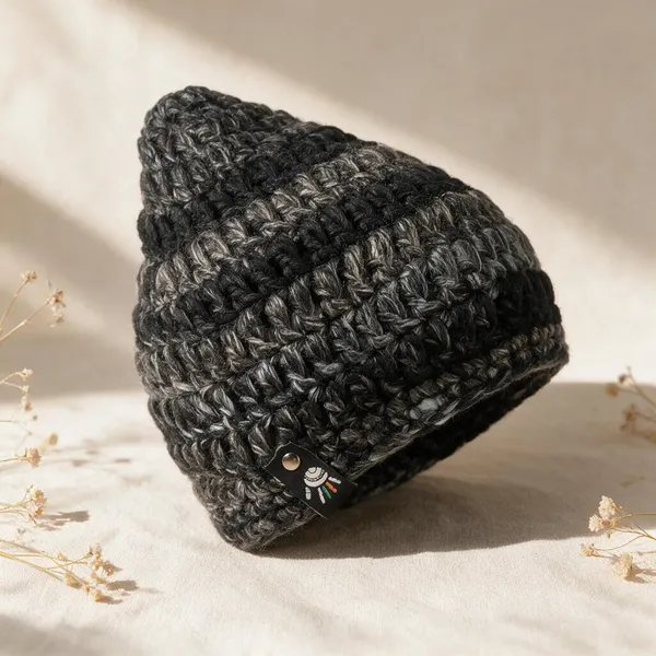 Charcoal_Wool_Crochet_Beanie_For_Unisex