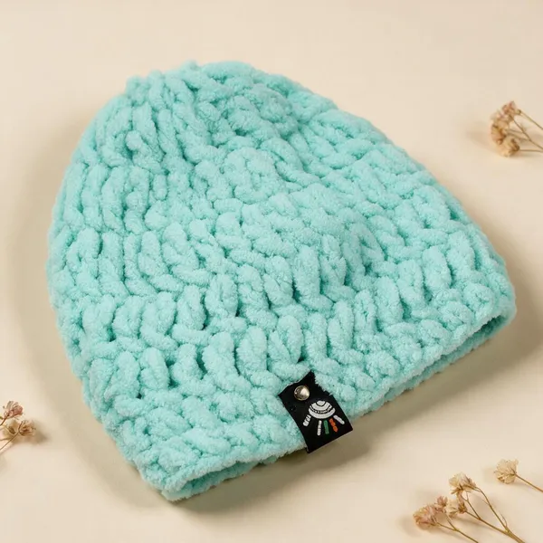Aqua_Wool_Crochet_Beanie_For_Unisex
