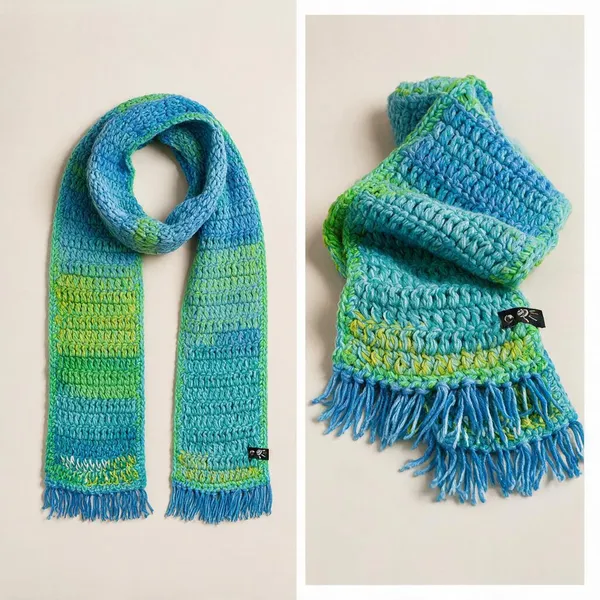 Fresh_Green_Acro_Wool_Crochet_Scarf_For_Unisex