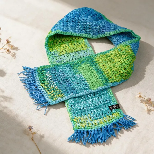 Fresh_Green_Acro_Wool_Crochet_Scarf_For_Unisex
