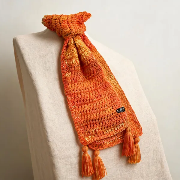 Orange_Acro_Wool_Crochet_Blend_Scarf_For_Men/Women