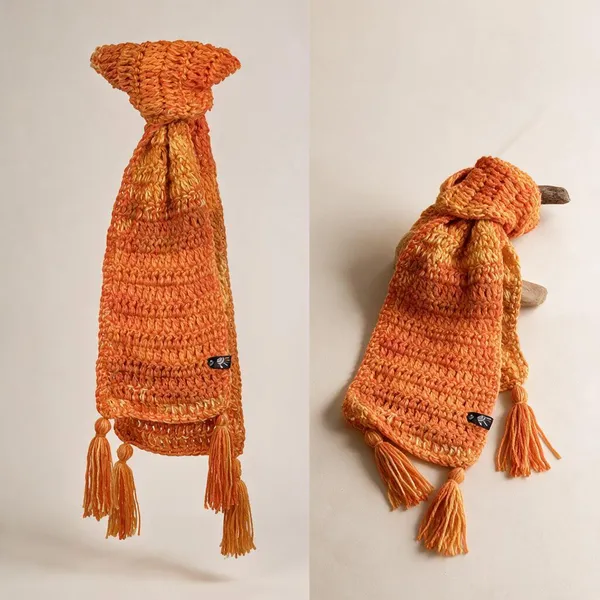 Orange_Acro_Wool_Crochet_Blend_Scarf_For_Men/Women