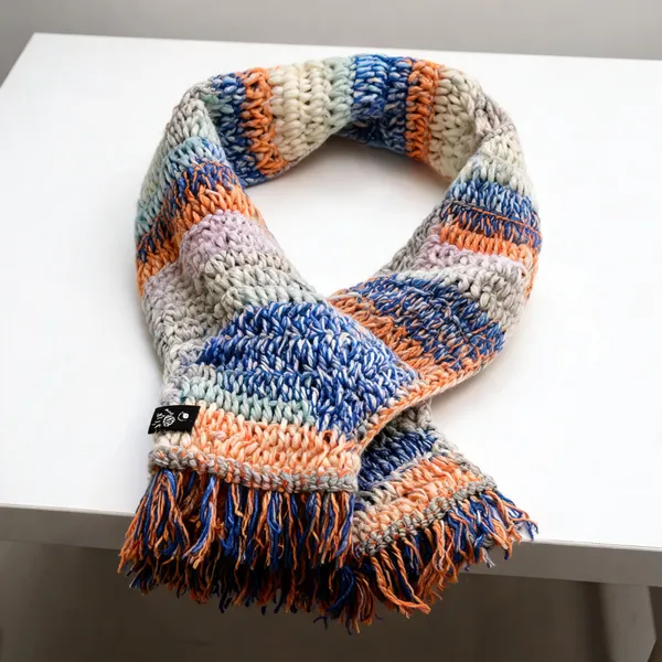 Multicolor_Acrylic_Wool_Crochet_Scarf_For_Unisex