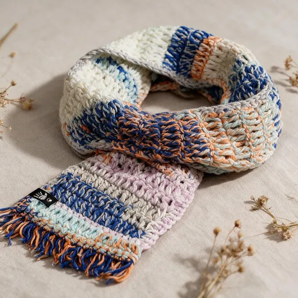 Multicolor_Acrylic_Wool_Crochet_Scarf_For_Unisex