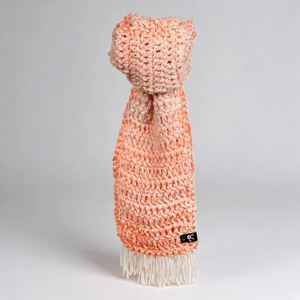 Peach_Acrylic_Wool_Crochet_Scarf_For_Men_Women