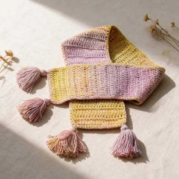 Baby_Pink_Acrylic_Wool_Crochet_Daisy_Scarf_For_Unisex