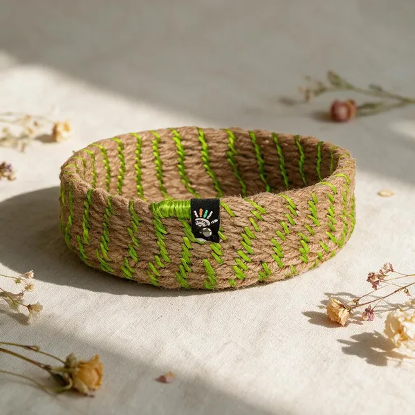 Jute_Braided_Parrot_Green_Storage_Basket