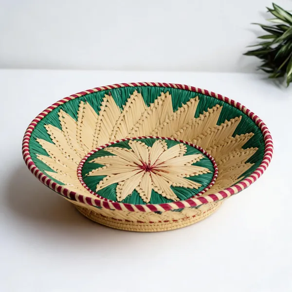 Moonj_Grass_Handwoven_Floral_Green_Basket