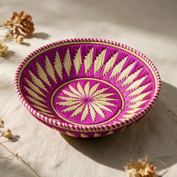 Moonj_Coiled_Grass_Floral_Pink_Basket