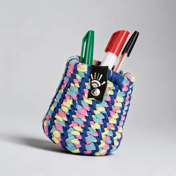 Yarn_Handcrafted_Multicolor_Marshmallow_Pen_Stand