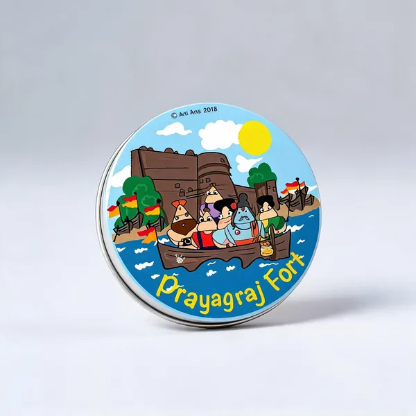 Kumbh_Mela_Prayagraj_Fort_Handcrafted_Fridge_Magnet_3_Inch