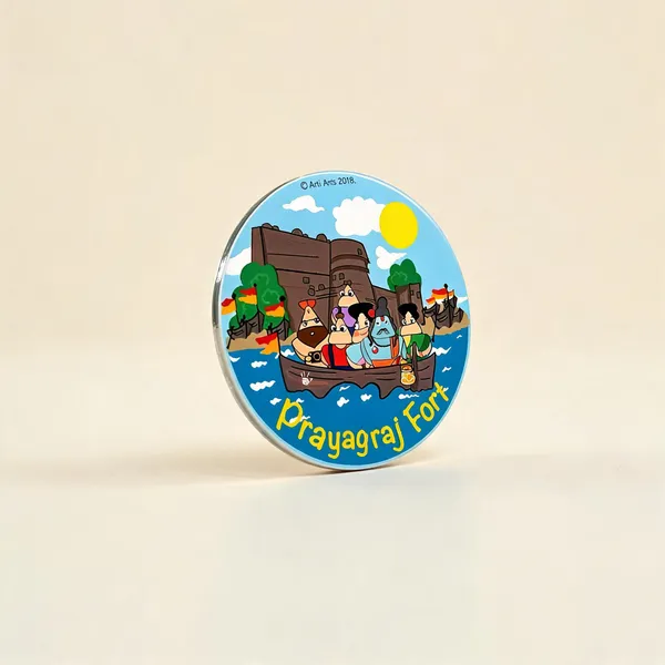 Kumbh_Mela_Prayagraj_Fort_Handcrafted_Fridge_Magnet_3_Inch