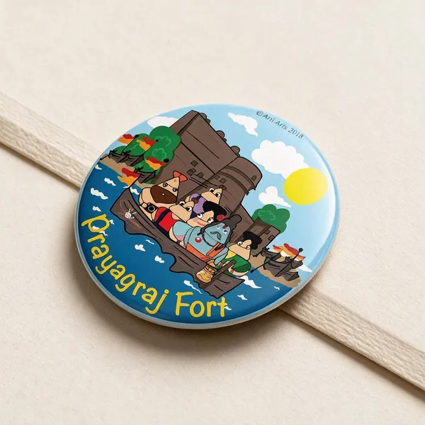 Kumbh_Mela_Prayagraj_Fort_Handcrafted_Fridge_Magnet_3_Inch