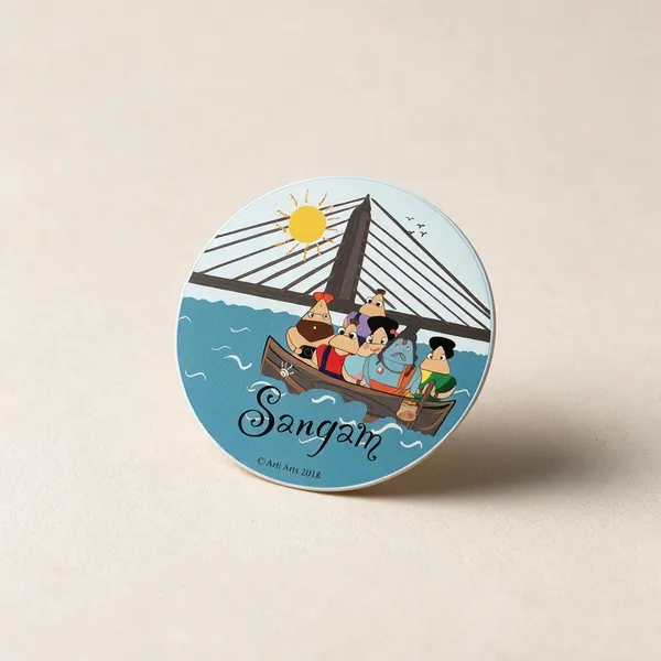 Kumbh_Mela_Sangam_Handcrafted_Fridge_Magnet_3_Inch_-_Pack_of_2