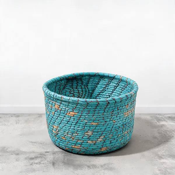 Canvas_Handcrafted_Solid_Blue_Plant_Holder