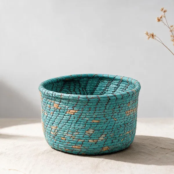 Canvas_Handcrafted_Solid_Blue_Plant_Holder