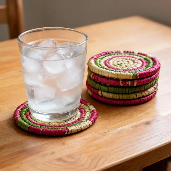 Grass_Fiber_Butterfly_Handcrafted_Multicolor_Coaster