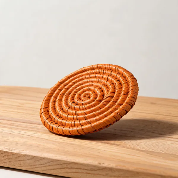 Grass_Fiber_Tangerine_Round_Coaster