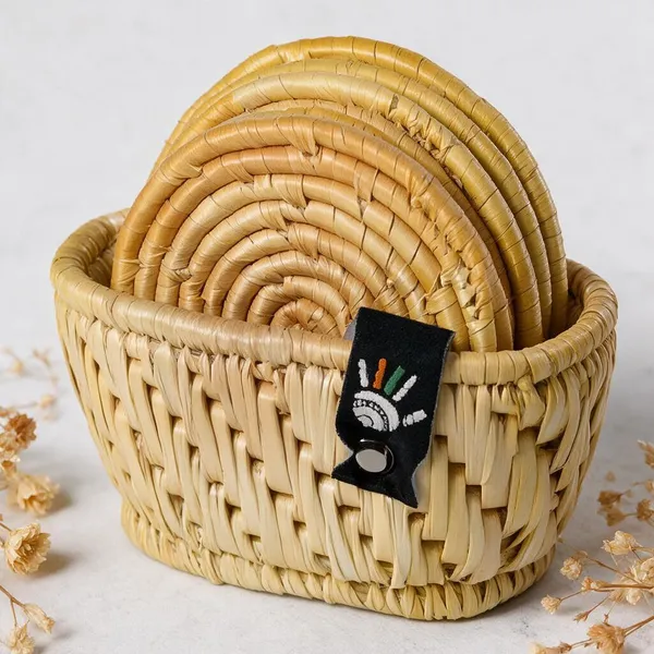 Grass_Fiber_Beige_Handcrafted_Coaster