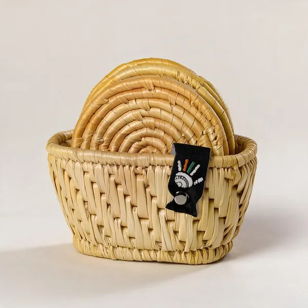 Grass_Fiber_Beige_Handcrafted_Coaster