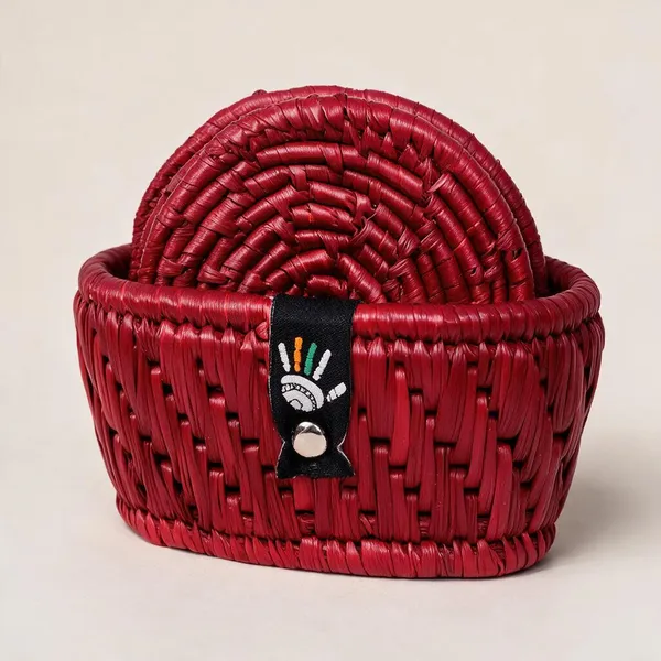 Grass_Fiber_Ruby_Handcrafted_Coaster