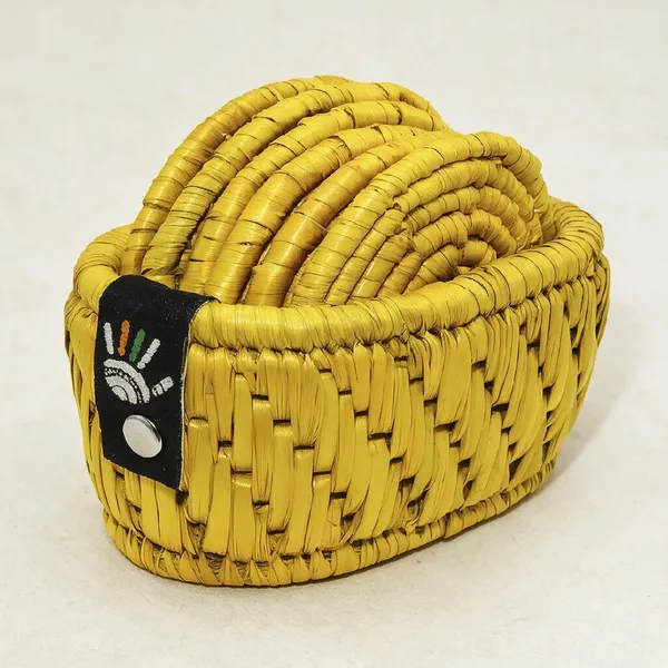 Grass_Fiber_Handcrafted_Canary_Yellow_Coaster
