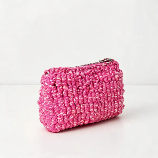 Salmon_Pink_Crochet_All_Purpose_Pouch_For_Unisex