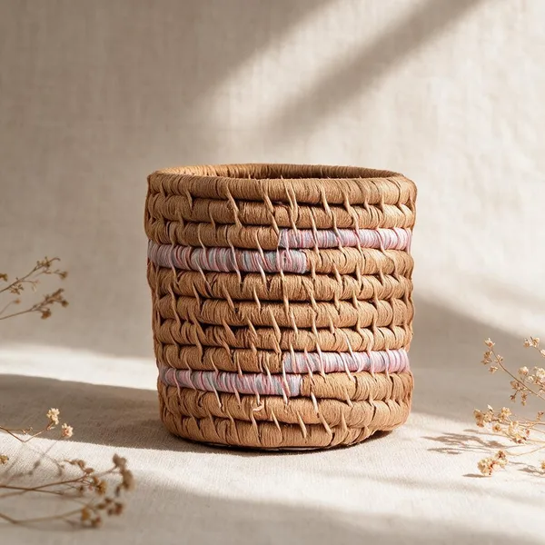 Jute_Handcrafted_Beige_Designer_Plant_Holder