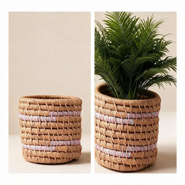Jute_Handcrafted_Beige_Designer_Plant_Holder