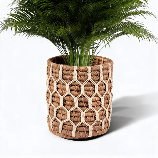Jute_Bohemian_Beige_Macrame_Plant_Holder