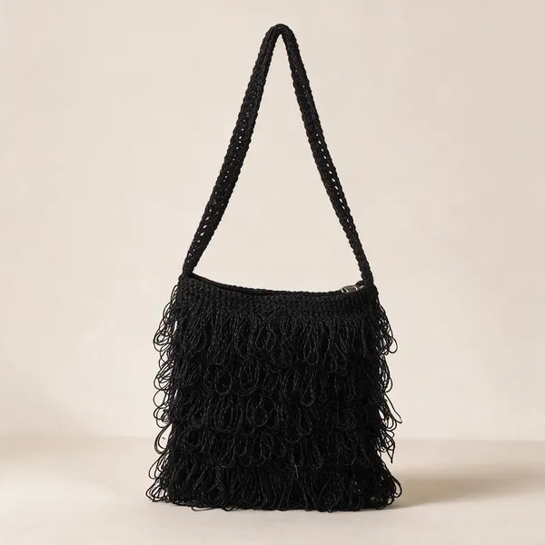 Midnight_Black_Crochet_Frilled_Satchel_Bag_For_Women