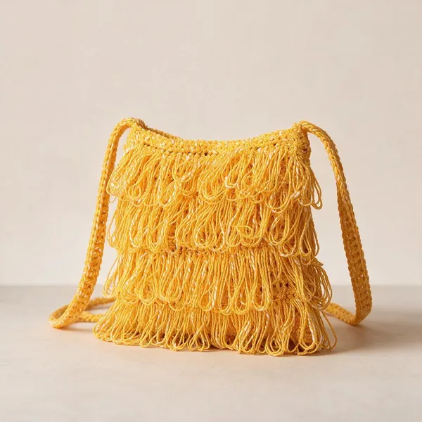 Golden_Crochet_Frilled_Satchel_Bag_For_Women