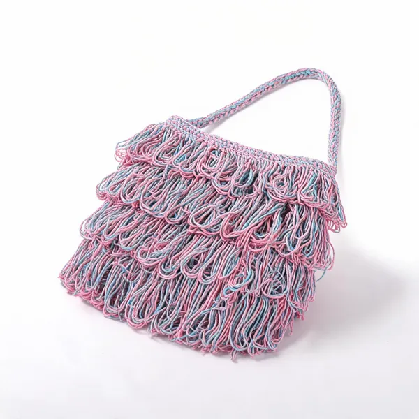 Pink_Blue_Crochet_Frilled_Satchel_Bag_For_Women