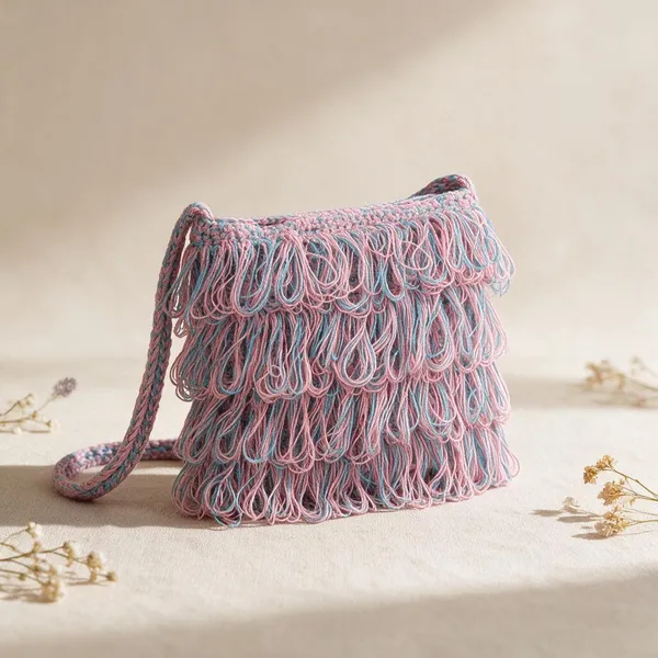 Pink_Blue_Crochet_Frilled_Satchel_Bag_For_Women