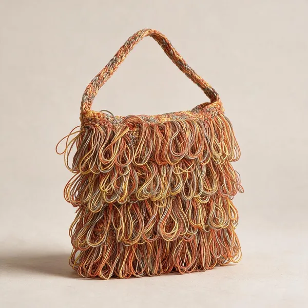 Bronze_Multi_Crochet_Frilled_Satchel_Bag_For_Women
