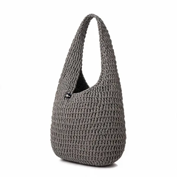 Gray_Cotton_Crochet_Beach_Tote_For_Unisex