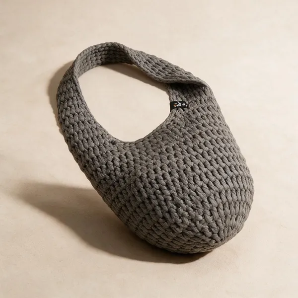 Gray_Cotton_Crochet_Beach_Tote_For_Unisex