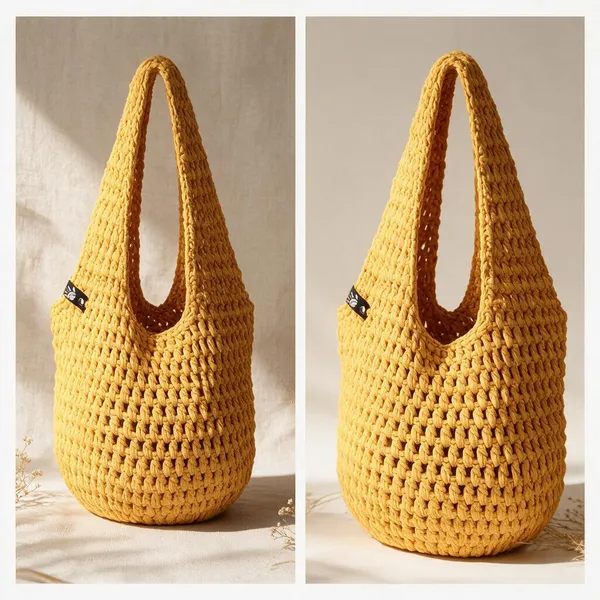 Golden_Cotton_Crochet_Beach_Tote_For_Men_Women