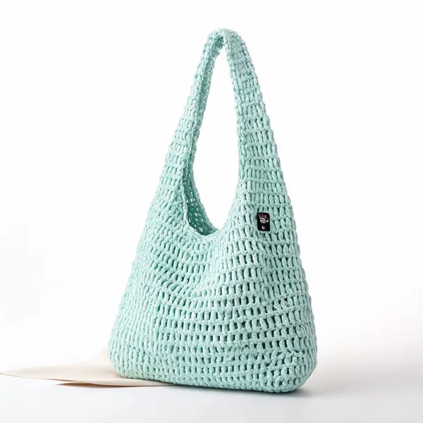 Azure_Cotton_Crochet_Beach_Tote_For_Unisex