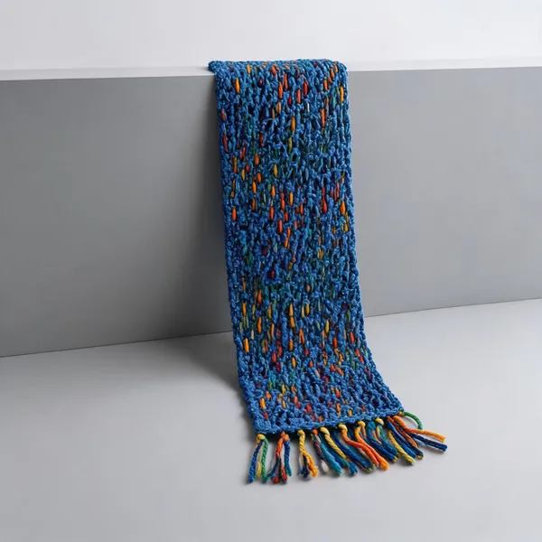 Blue_Acrylic_Wool_Handcrafted_Weave_Scarf_For_Unisex