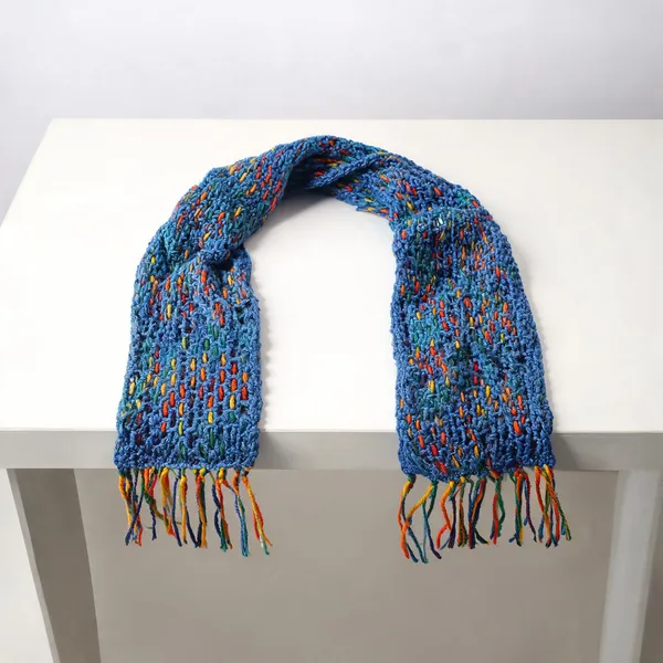 Blue_Acrylic_Wool_Handcrafted_Weave_Scarf_For_Unisex