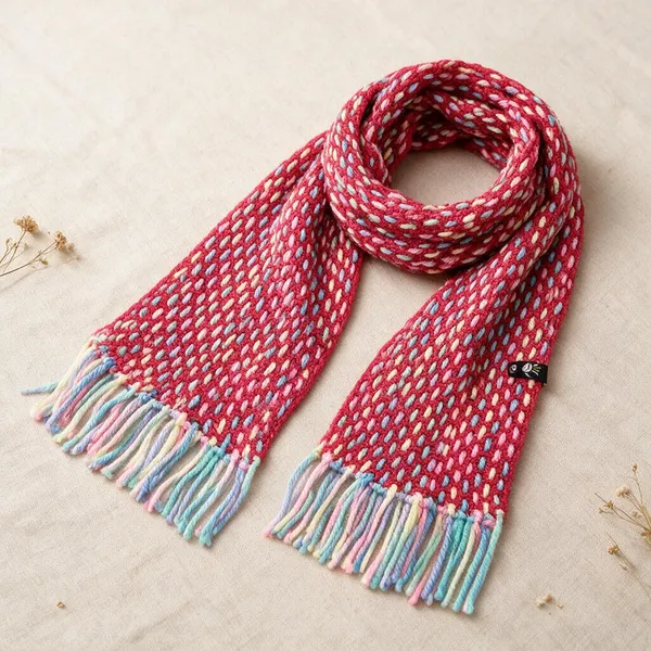 Crimson_Acro_Wool_Handwoven_Weave_Scarf_For_Unisex
