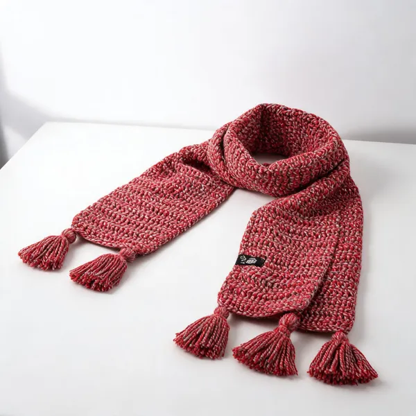 Red_Acro_Wool_Crochet_Scarf_For_Unisex