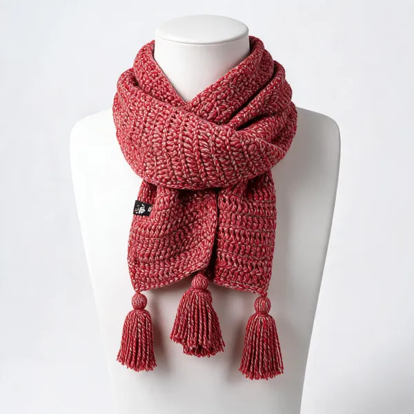 Red_Acro_Wool_Crochet_Scarf_For_Unisex